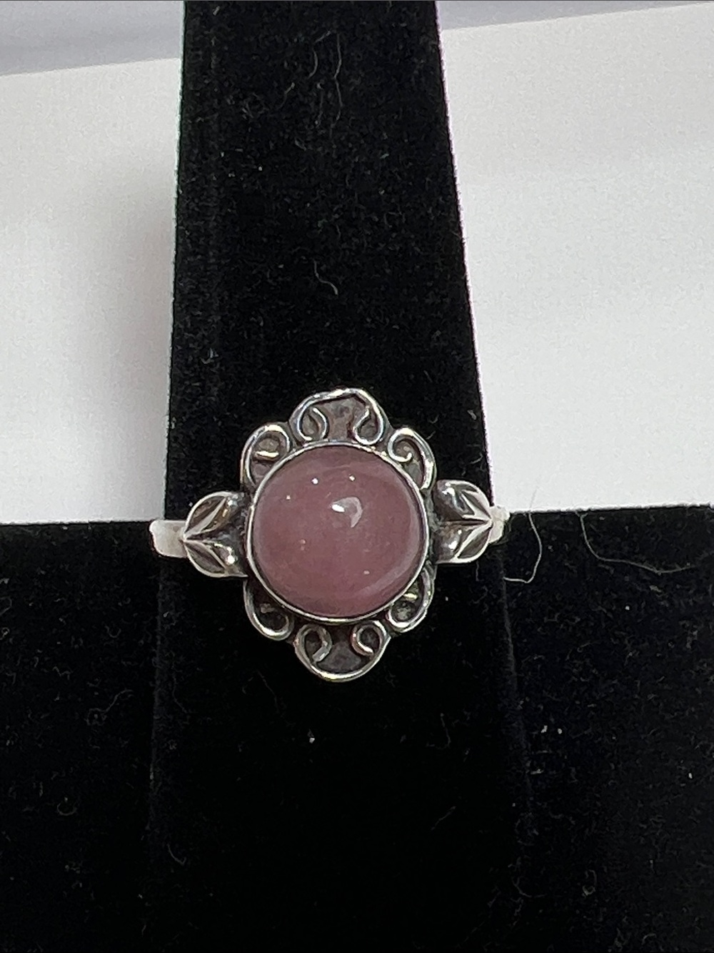 Pink Chalcedony Sterling Silver Ring, size 9.25